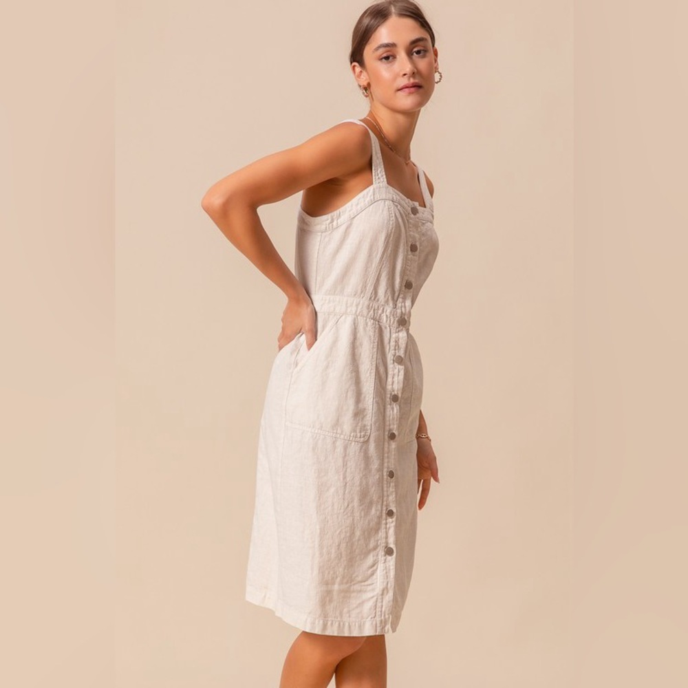 SO ME Button Down Pocket Front Pinafore Dress - Picture 9 of 16